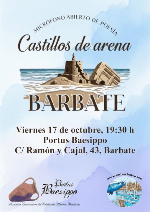 Castillos de arena microfono abierto de poesia Portus Baesippo 17 de octubre