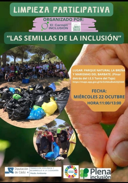 Limpieza participativa Las Semillas de la inclusion. 22 octubre