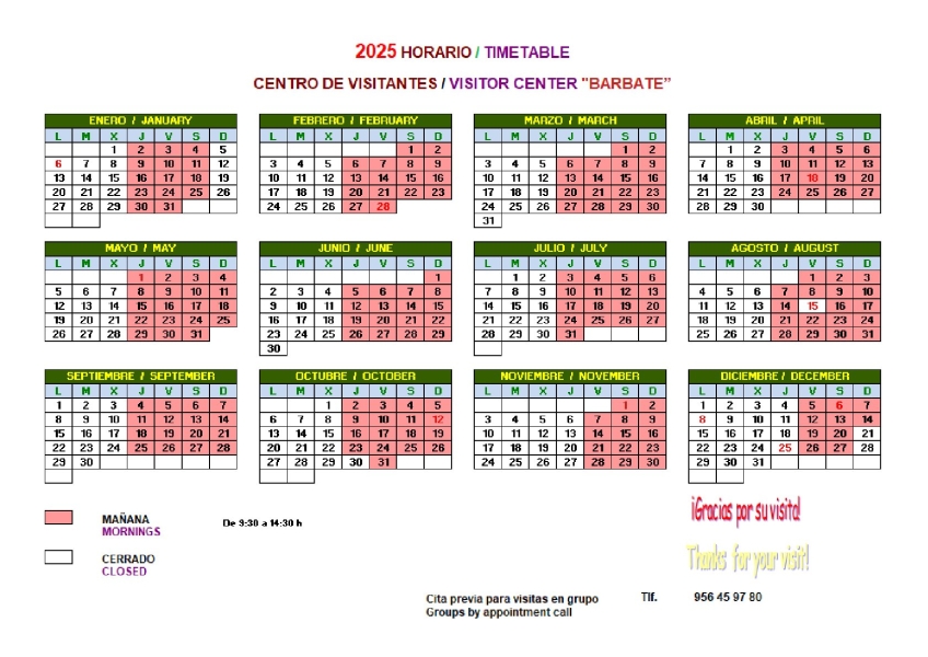 PI Parque Natural Horarios