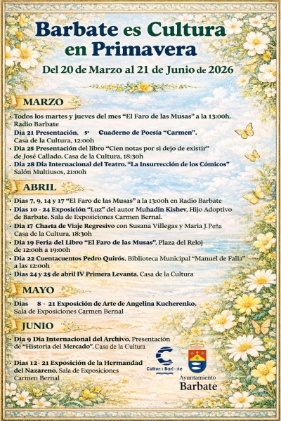 Programacion Barbate es cultura en primavera