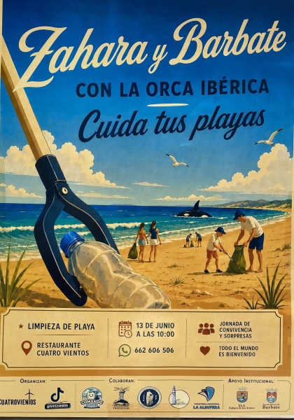 Zahara y Barbate con la orca iberica.  Cuida tus playas. 13 Junio